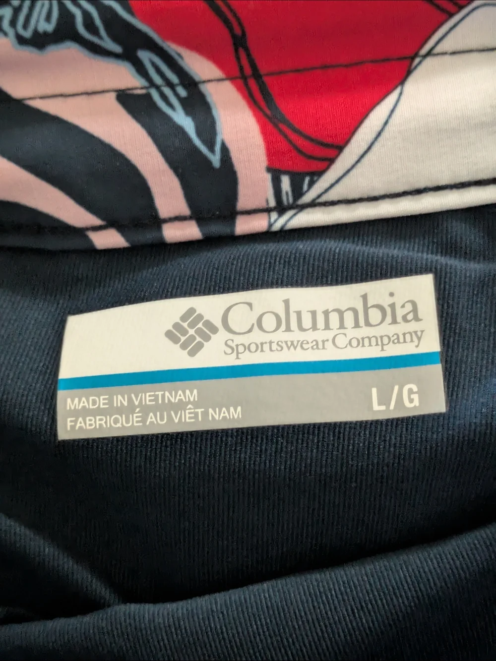 COLUMBIA Women's Floral Tropical PFG Skort Blue Navy White & Pink Accents